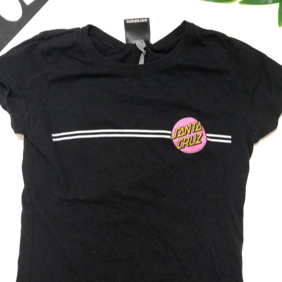 Santa Cruz Girls Tee, Small 6-6x, Black & Pink - Picture 2 of 6
